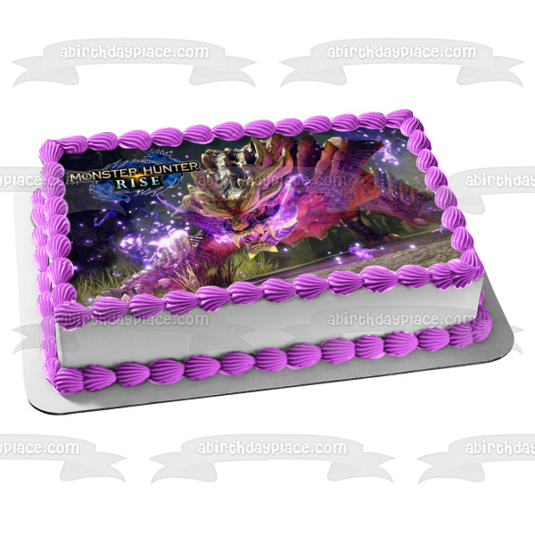 Monster Hunter Rise Logo Edible Cake Topper Image ABPID55419