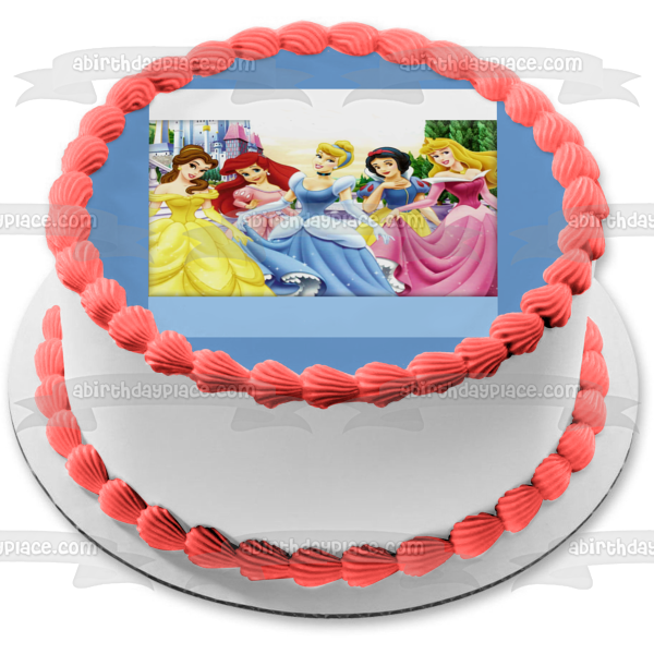 Imagen comestible para tarta comestible de la princesa Bella Cenicienta Ariel Aurora Blancanieves de Disney ABPID08293 