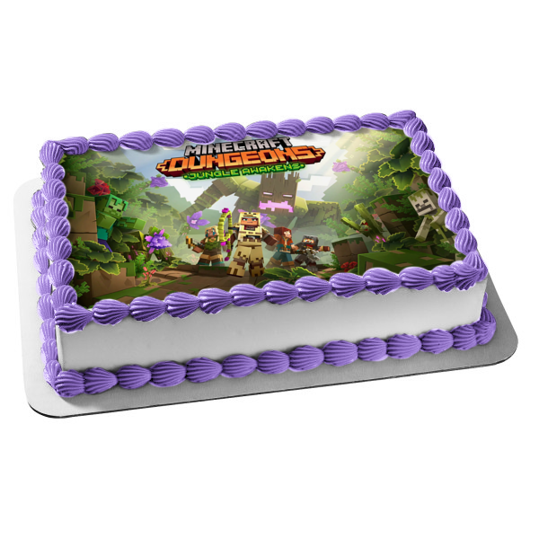 Minecraft Dungeons Creepers Edible Cake Topper Image ABPID55487