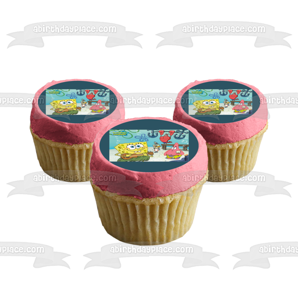 Imagen comestible para tarta de Bob Esponja, Patrick, Larry, la langosta, ABPID08302 