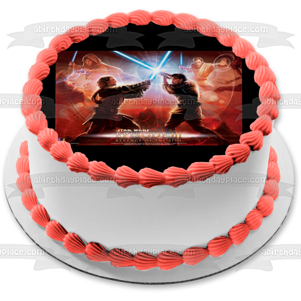 Star Wars Episodio 3 La Venganza de los Sith Obi-Wan Kenobi Anakin Skywalker Imagen comestible para decoración de tarta ABPID08437 