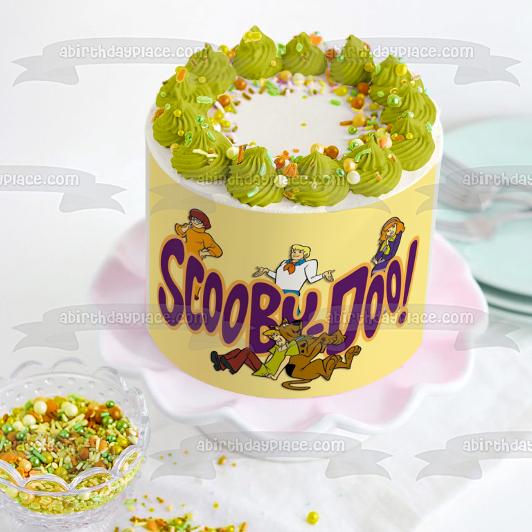 Scooby-Doo Logo Shaggy Velma Fred Daphne Edible Cake Topper Image ABPID08446