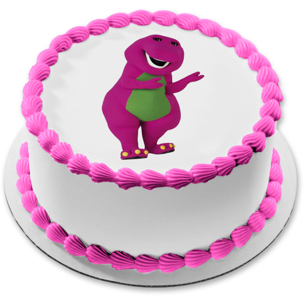 Barney Edible Cake Topper Image ABPID08319