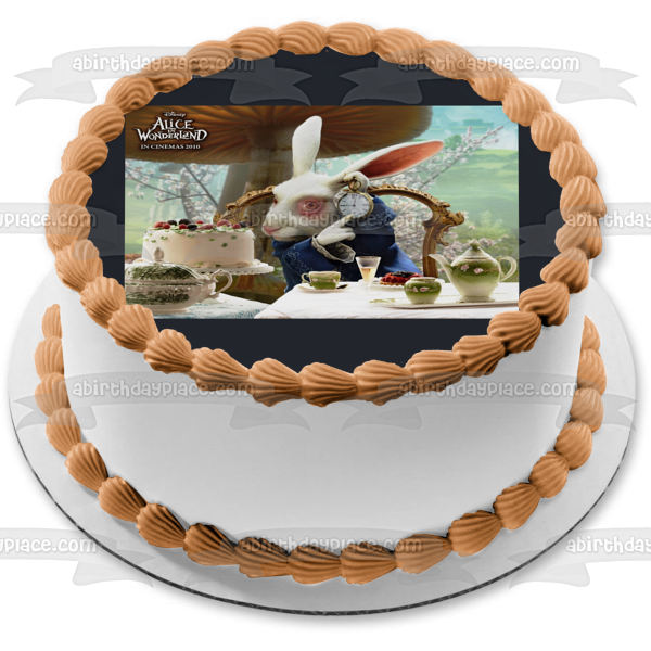 Disney Alice In Wonderland Tea Party the White Rabbit Edible Cake Topper Image ABPID08451