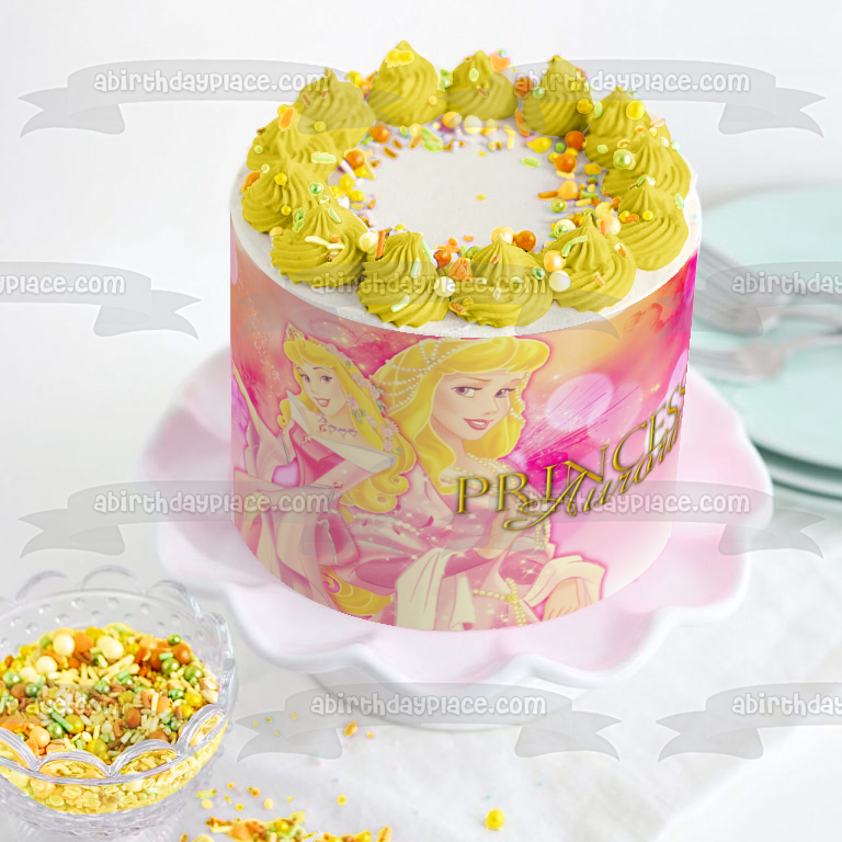 Imagen comestible para tarta comestible de la princesa Aurora de la Bella Durmiente de Disney ABPID08336 