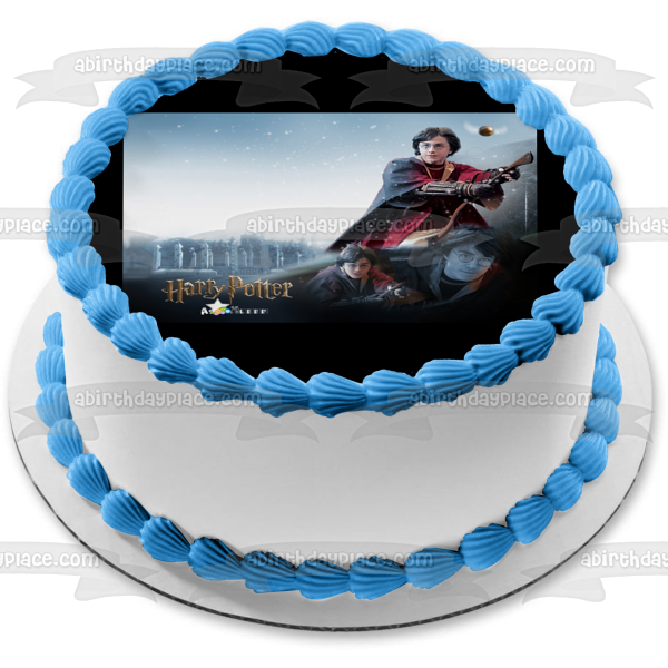 Adorno comestible para tarta de Harry Potter jugando al Quidditch, imagen ABPID08351 