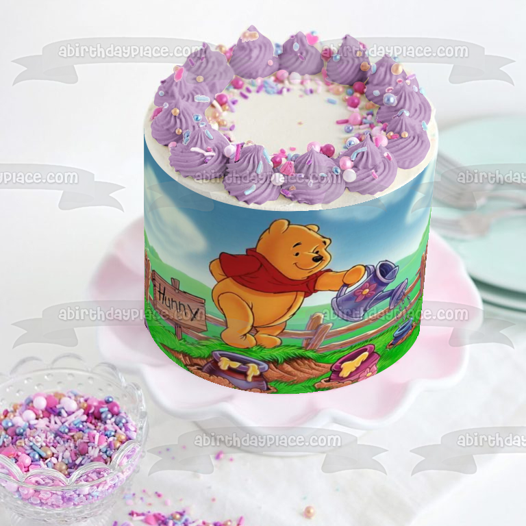 Disney Winnie the Pooh Honey Pots Regadera Imagen comestible para decoración de tarta ABPID08357 