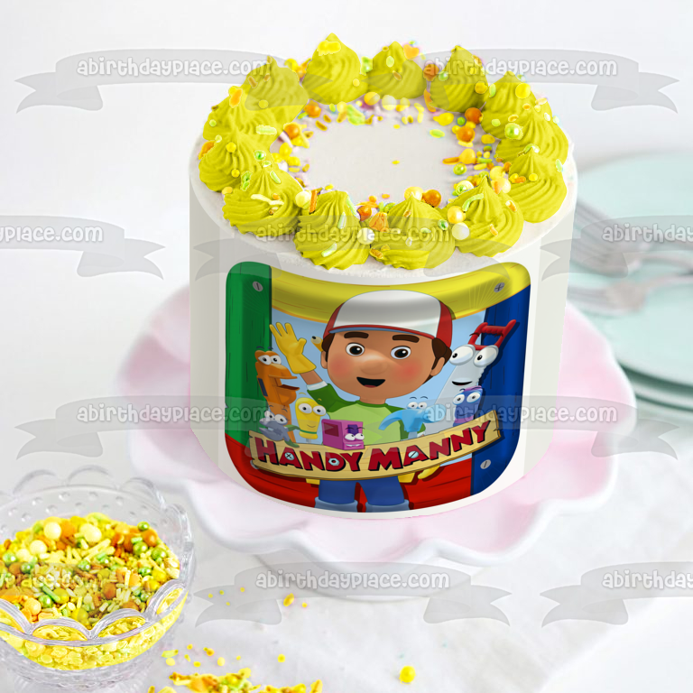 Handy Manny García Felipe Stretch Pat Turner Dusty Squeeze Rusty Flicker Edible Cake Topper Imagen ABPID08495 