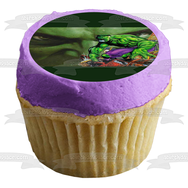 Marvel el increíble Hulk enojado Dr. Robert Bruce Banner comestible decoración para tarta imagen ABPID08497 