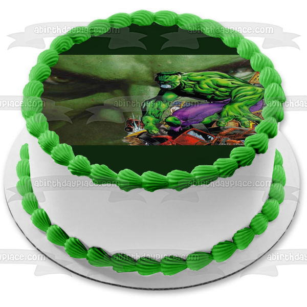 Marvel el increíble Hulk enojado Dr. Robert Bruce Banner comestible decoración para tarta imagen ABPID08497 