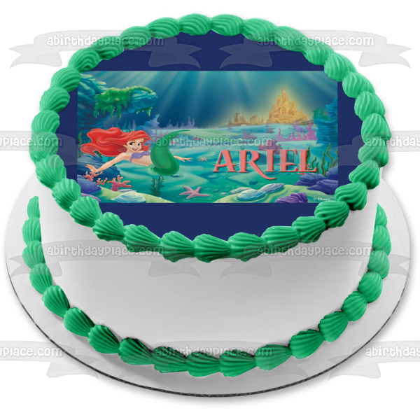 Disney Princess Ariel Under the Sea Castle Edible Cake Topper Image ABPID08499