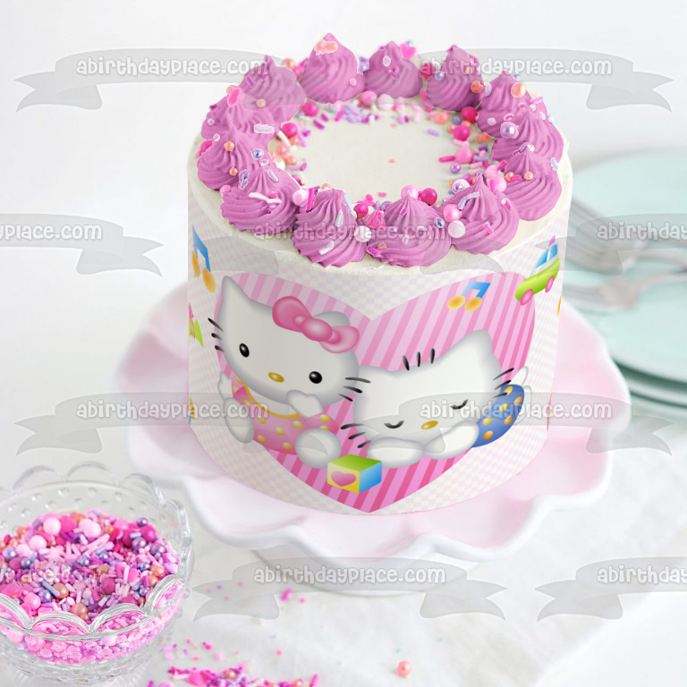 Adorno comestible para tarta con notas musicales de Hello Kitty y sus amigos, imagen ABPID08391 