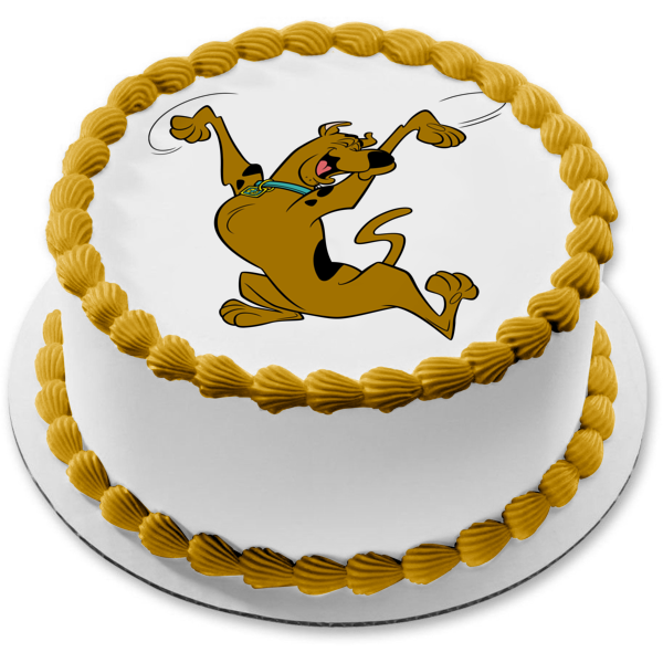 Scooby-Doo Jumping Up Edible Cake Topper Image ABPID08514