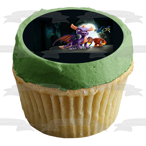 Skylanders Academy Stealth Elf Eruptor Spyro the Dragon Edible Cake Topper Image ABPID08743