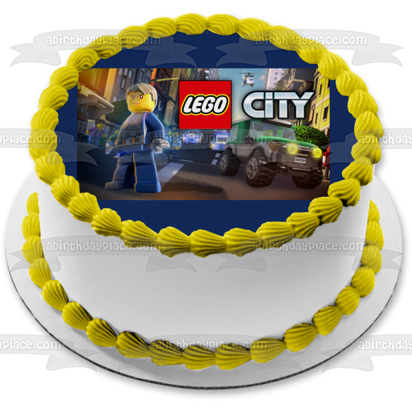 LEGO City Police Chase McCain Edible Cake Topper Image ABPID08747