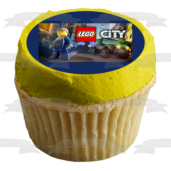 LEGO City Police Chase McCain Edible Cake Topper Image ABPID08747