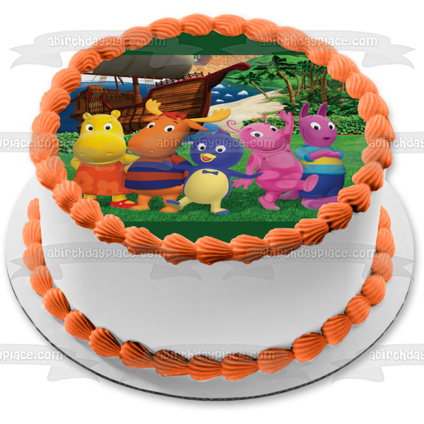 Backyardigans Uniqua Tyrone Tasha Pablo Austin Sailboat Edible Cake Topper Image ABPID08523