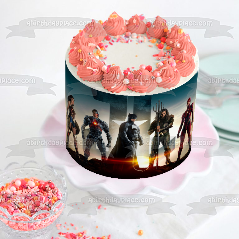 DC Comics Justice League Batman Wonder Woman Edible Cake Topper Image ABPID08749