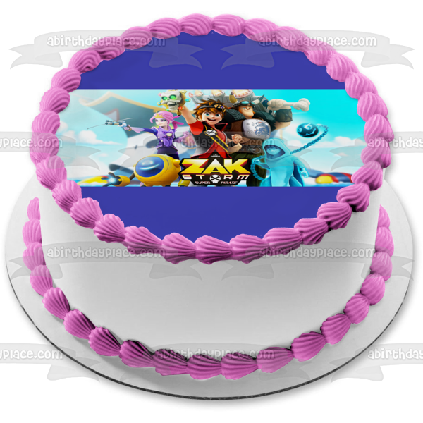 Zak Storm Super Pirata Calabrass Cece Clovis Caramba Decoración comestible para tarta Imagen ABPID08682 