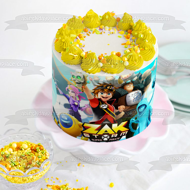 Zak Storm Super Pirata Calabrass Cece Clovis Caramba Decoración comestible para tarta Imagen ABPID08682 