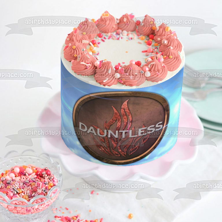 Emblema divergente de Dauntless, decoración comestible para tarta, imagen ABPID09002 