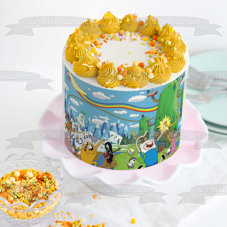 Adventure Time with Finn and Jake Tree House Lady Rainicorn Edible Cake Topper Image ABPID09007