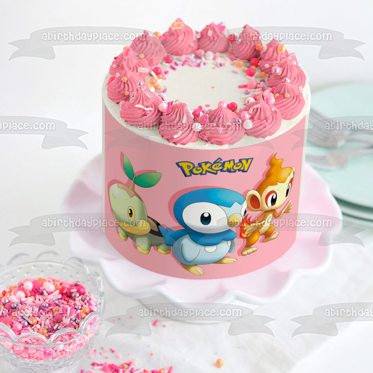 Pokemon Piplup Turtwig Chimchar Edible Cake Topper Image ABPID08829