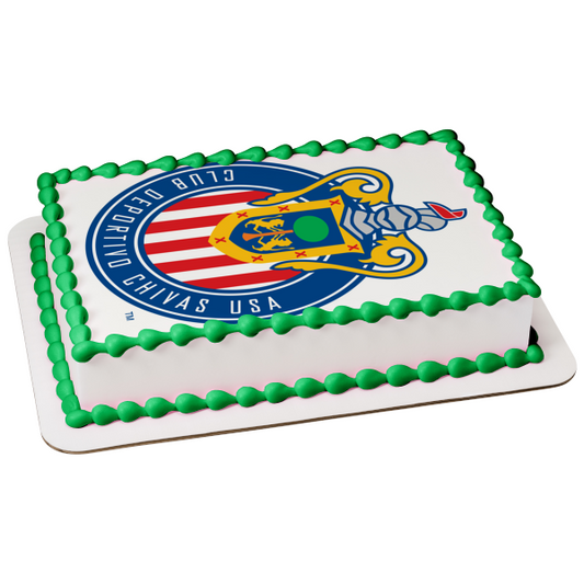 Club Deportivo Chivas USA Logo American Professional Soccer Club Carson California Los Angeles Edible Cake Topper Imagen ABPID09032 