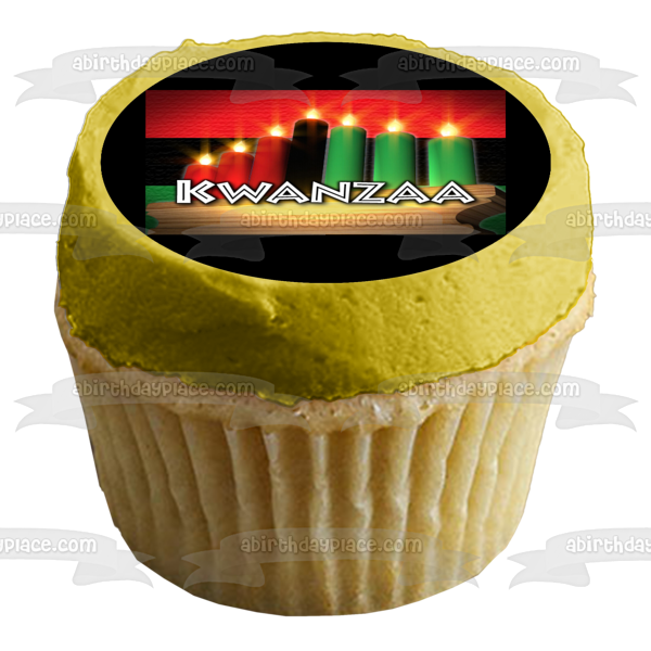 Kwanzaa Candles Red Black Green Edible Cake Topper Image ABPID09034