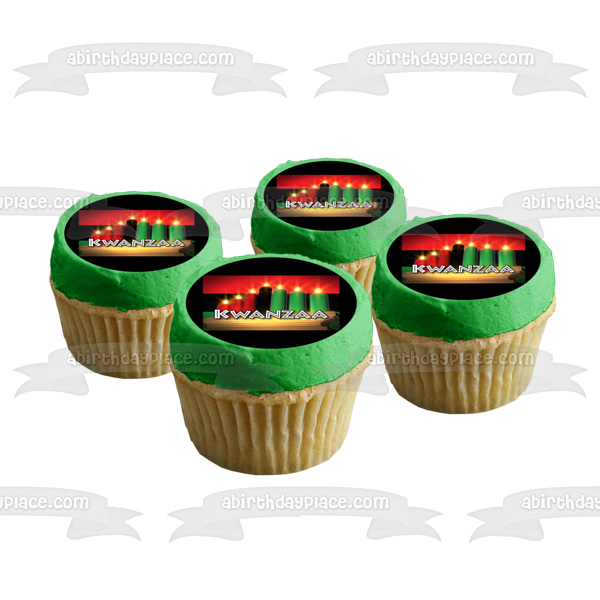 Kwanzaa Candles Red Black Green Edible Cake Topper Image ABPID09034