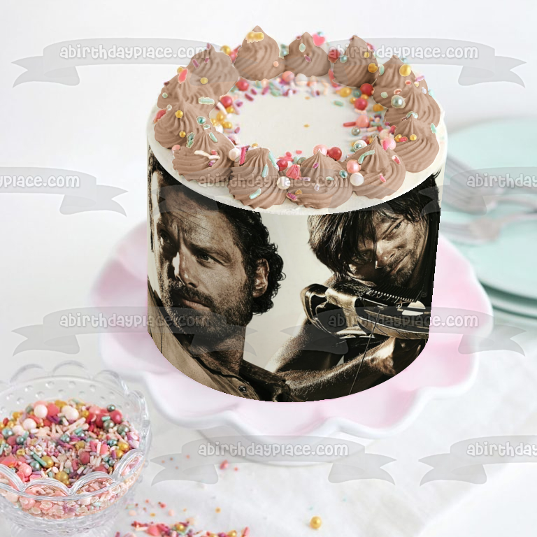 The Walking Dead Rick Grimes Daryl Dixon #2 Imagen comestible para decoración de tarta ABPID09036 