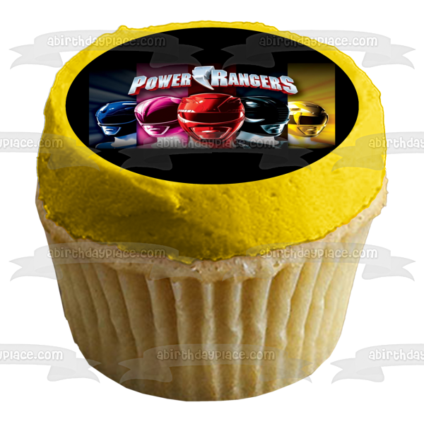 Power Rangers Logo Negro Amarillo Rojo Azul Rosa Imagen comestible para tarta ABPID09047 