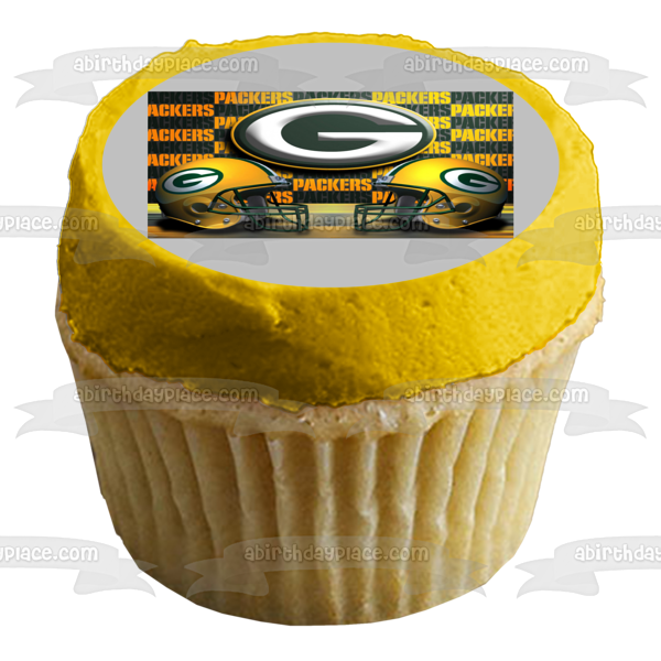 Imagen comestible para tarta con logotipo de los Green Bay Packers, cascos de la NFL, ABPID08884 