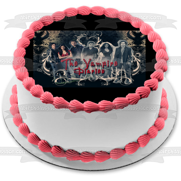 The Vampire Diaries Damon Salvator Katerina Petrova Elena Gilbert Stefan Salvatore Imagen comestible para decoración de tarta ABPID08885 