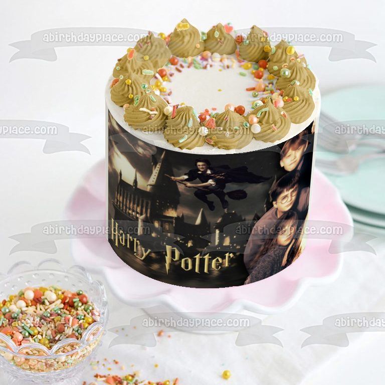 Harry Potter Hogwarts Harry montando escoba adorno comestible para tarta imagen ABPID09063 