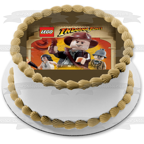 Figura decorativa comestible para tarta LEGO Indiana Jones Henry Jones Marion Ravenwood ABPID09066 