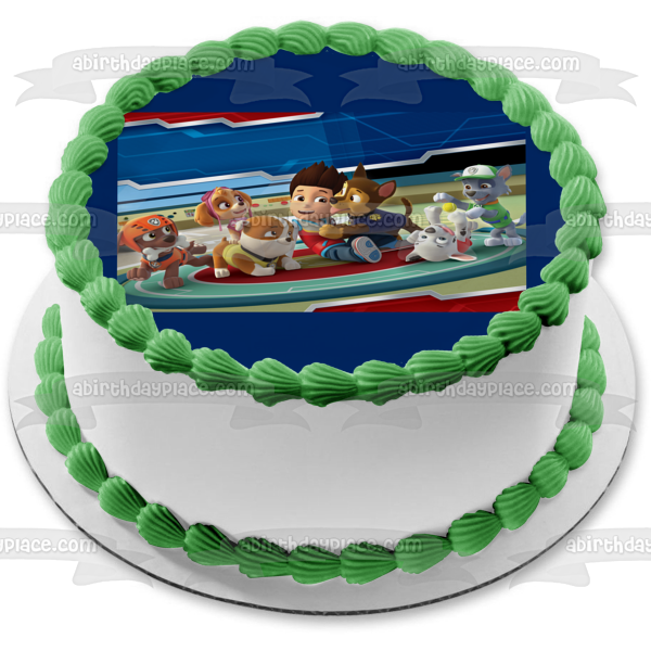 Paw Patrol Chase Everest Skye Zuma Marshall Rocky Ryder Cap'n Turbot Decoración comestible para tarta imagen ABPID08928 