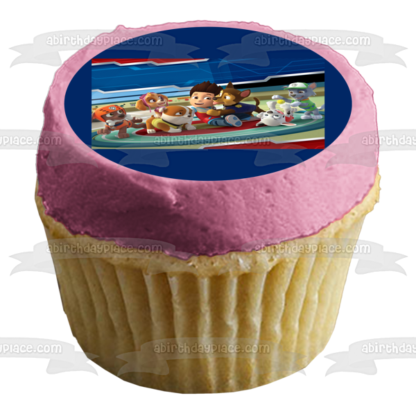 Paw Patrol Chase Everest Skye Zuma Marshall Rocky Ryder Cap'n Turbot Decoración comestible para tarta imagen ABPID08928 