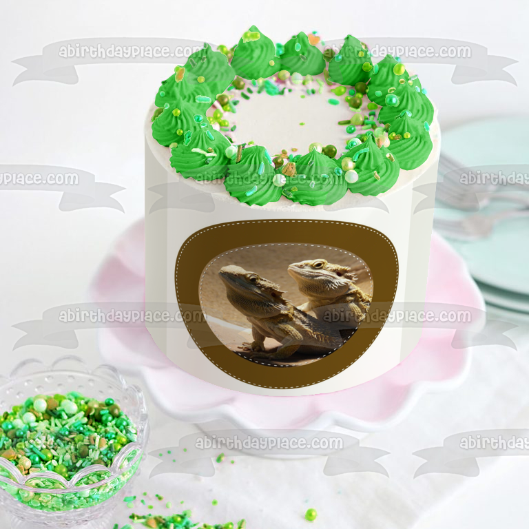 Imagen comestible para tarta de dragones barbudos ABPID08957 