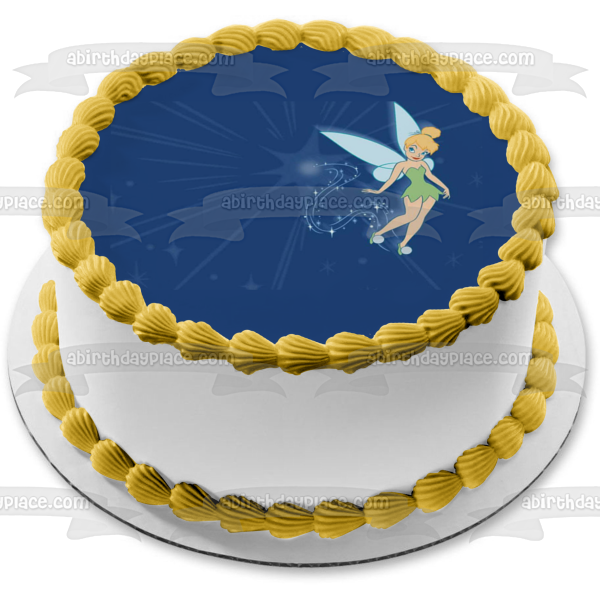 Walt Disney Tinker Bell Hada Estrella Azul Fondo Imagen comestible para decoración de tarta ABPID09094 