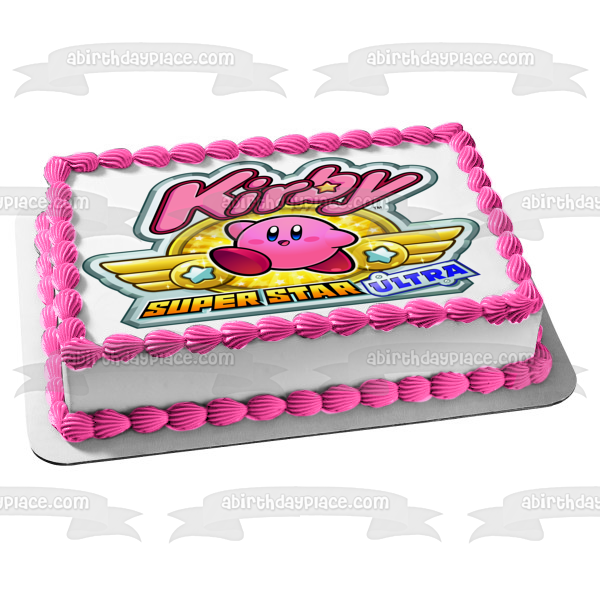 Kirby Super Star Ultra Pink Edible Cake Topper Image ABPID09095