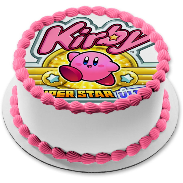 Kirby Super Star Ultra Pink Edible Cake Topper Image ABPID09095