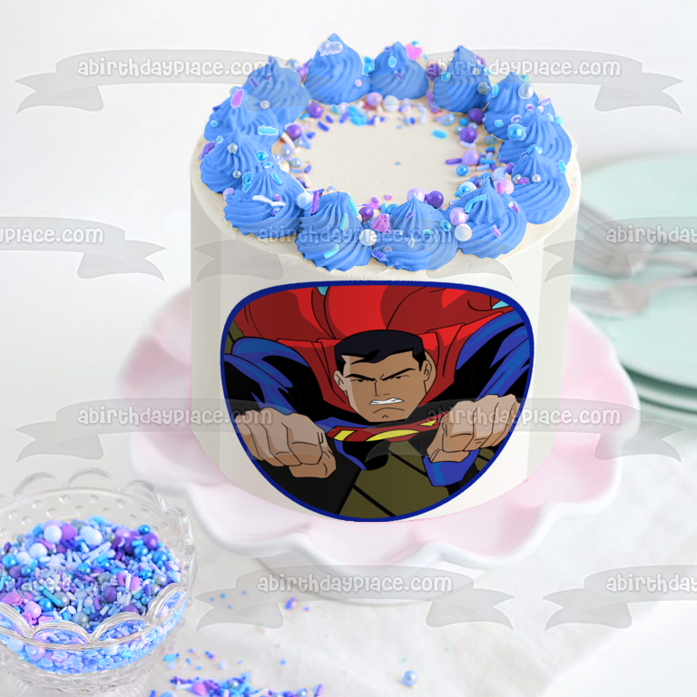 Superman DC Comics volando hacia arriba imagen comestible para decoración de tarta ABPID09354 