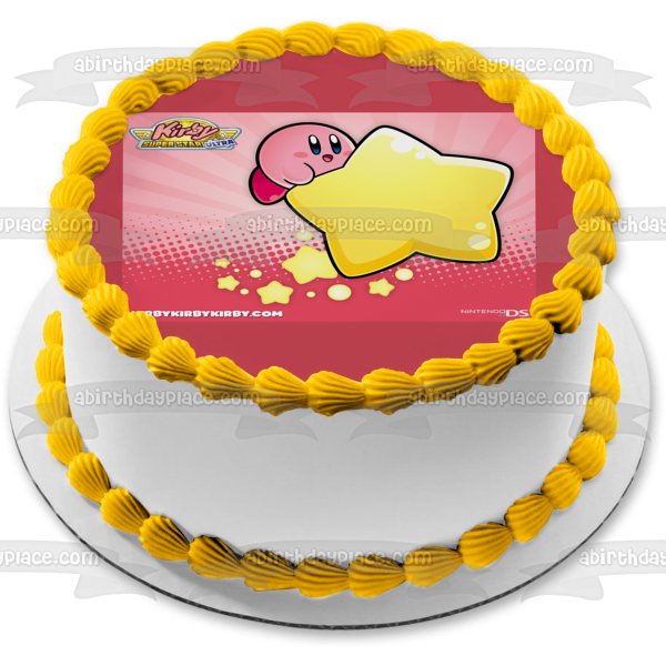 Kirby Super Star Ultra Videojuego Estrella Amarilla Decoración Comestible Para Tarta Imagen ABPID09118 