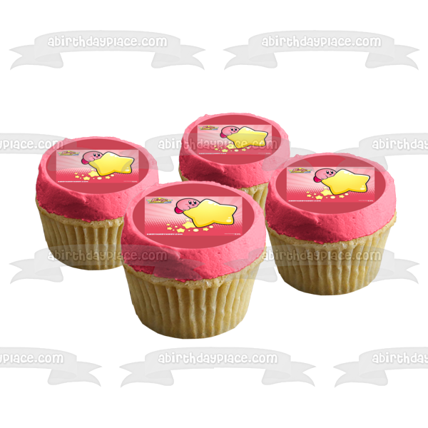 Kirby Super Star Ultra Videojuego Estrella Amarilla Decoración Comestible Para Tarta Imagen ABPID09118 