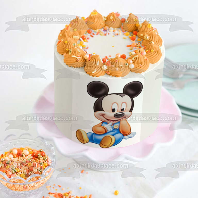 Adorno comestible para tarta con mono azul de Mickey Mouse de Disney, imagen ABPID09403 