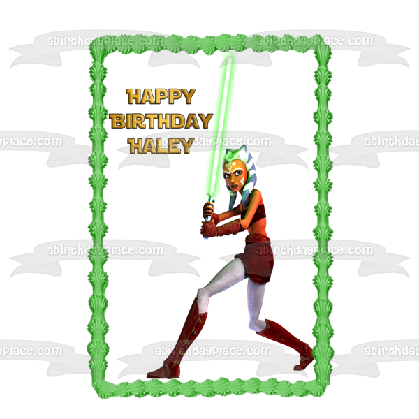 Star Wars Ahsoka Tano Snips Jedi Padawan Clone Wars Rebels Imperio Galáctico Decoración comestible para tarta imagen ABPID09413 