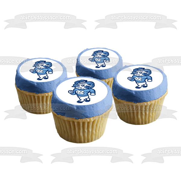 Logotipo de North Carolina Tar Heels Equipos atléticos Universidad de Carolina del Norte en Chapel Hill Imagen comestible para tarta ABPID09415 