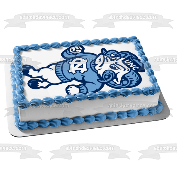 Logotipo de North Carolina Tar Heels Equipos atléticos Universidad de Carolina del Norte en Chapel Hill Imagen comestible para tarta ABPID09415 