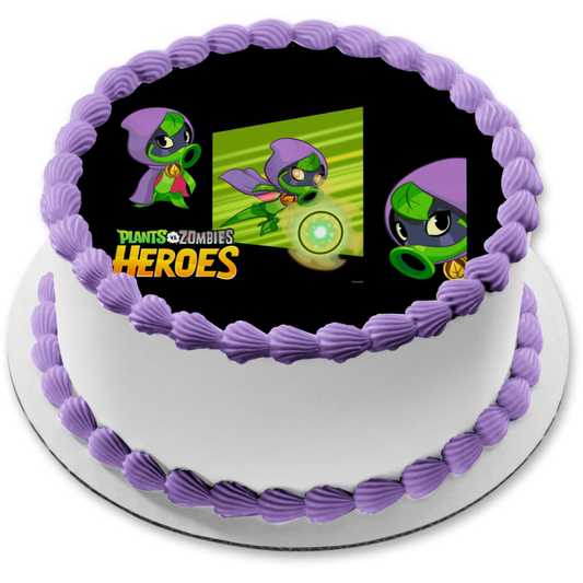 Adorno comestible para tarta con sombra verde de Plants Vs Zombies Heroes, imagen ABPID09576 